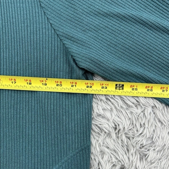 Athleta Women's Harmony Pose Wrap Cardigan Teal Long Sleeve Hooded Ribbed XL - Picture 12 of 14
